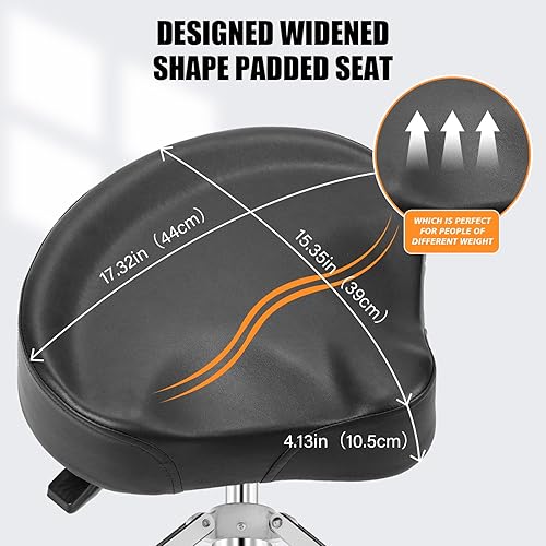 Miniatura 9 de soulmate Taburetes de tambor con altura ajustable y acolchado para asiento de tambor con baquetas de 5 A, patas antideslizantes, silla de tambor