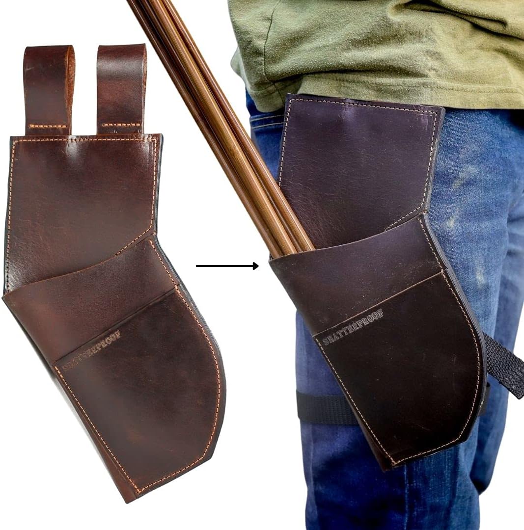 Shatterproof Archery Leather Hip Quiver Rear Facing