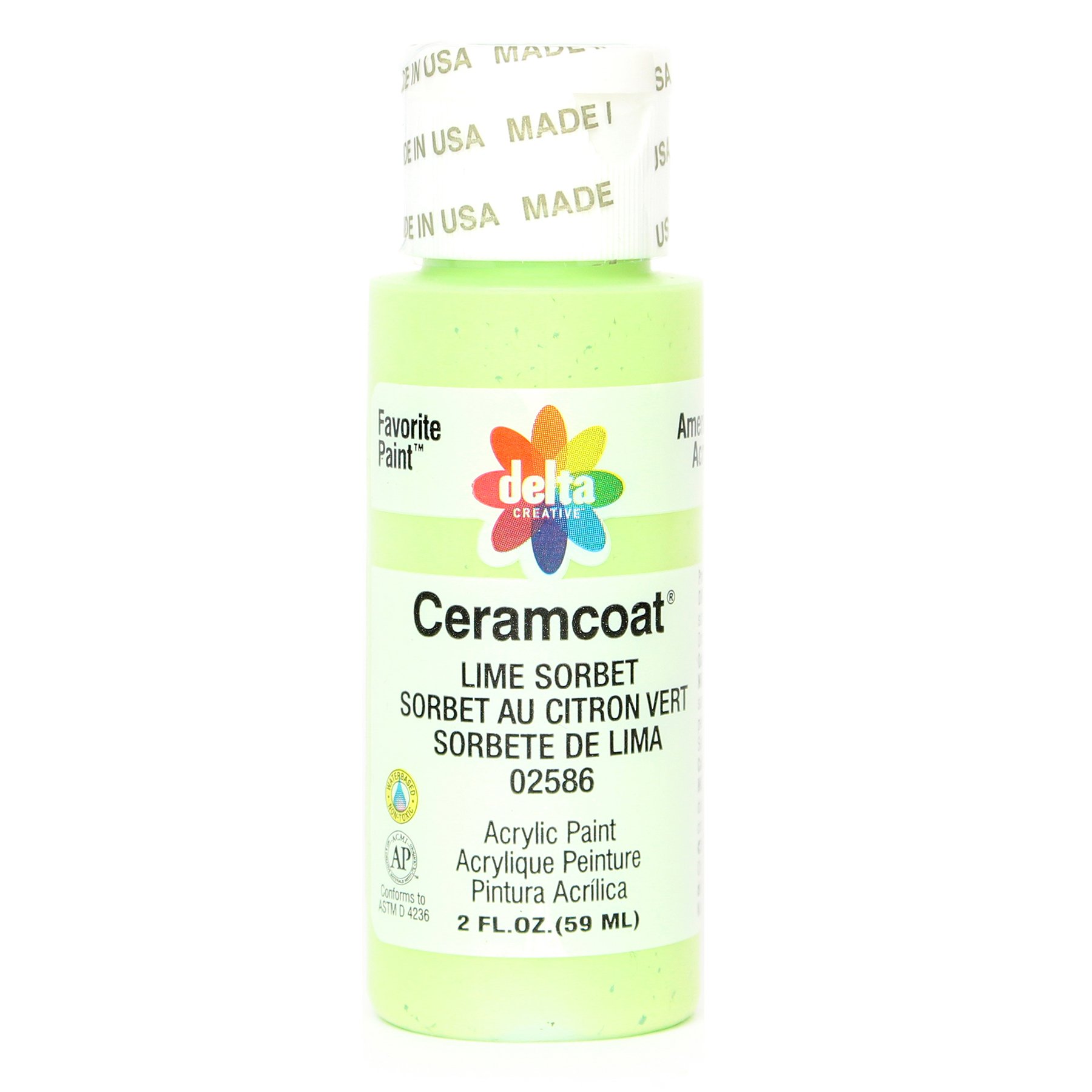 Delta Creative Ceramcoat Acrylic Paint in Assorted Colors (2 Ounce), 02586 Lime Sorbet