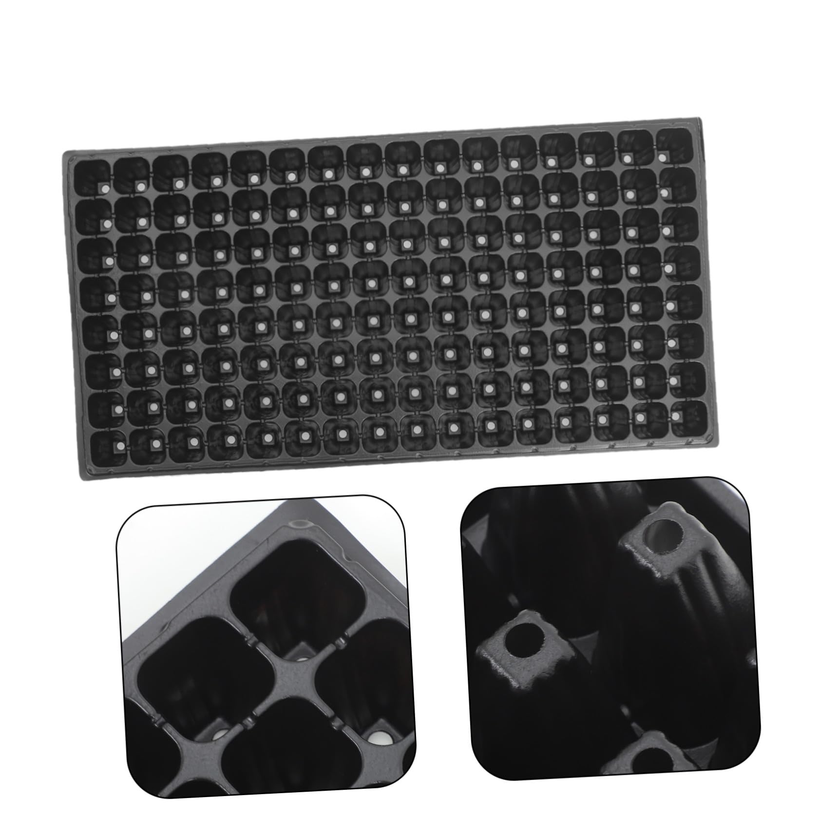 Plateau de Semis 128 Alvéoles 10 Pièces PVC Noir pour Pépinière