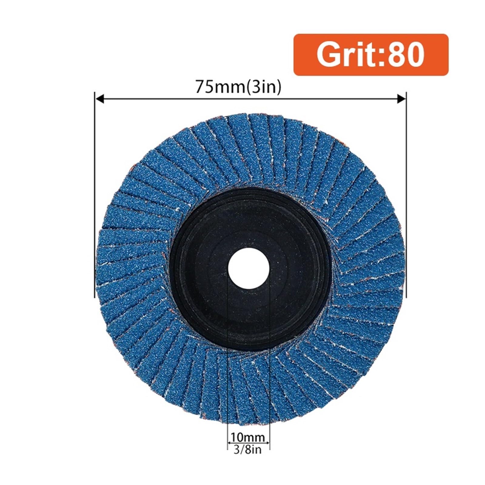 75 mm tarcze szlifierskie 3-calowe tarcze listkowe do szlifierki kątowej metalowe 80 # 2-10 szt. (niebieskie, 15 sztuk)