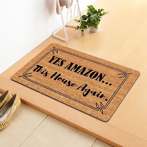 Miniatura 2 de Funny Welcome Doormat for Front Door Mat Yes Yaxa This House Again(23.7in X 15.6in) Anti-Slip Kitchen Rugs House Warming Gift Rugs for Entrance