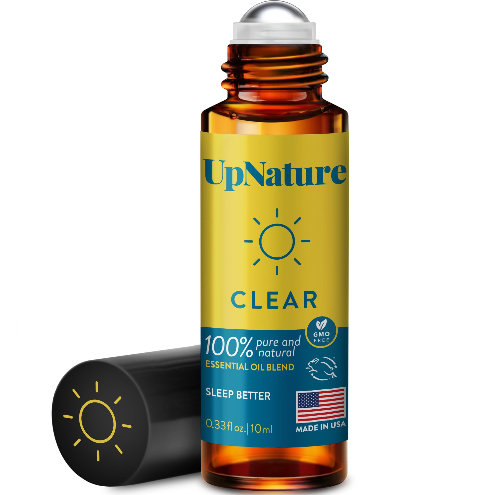 UpNature Clear Essential Oil Roll On Blend - Nail & Toenail Treatment - Therapeutic Grade Pure Tea Tree Oil, Lavender & Cedarwood Essential Oil - Easy Application, Gift Under 10 Dollars