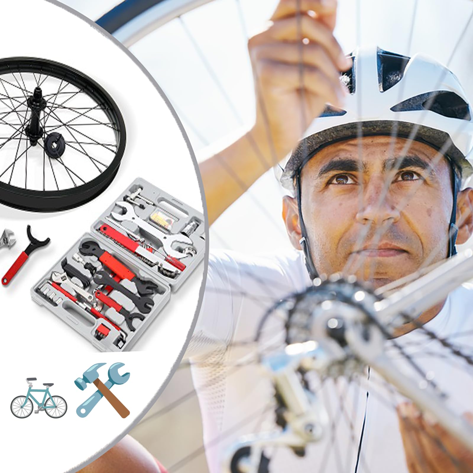 Kit de herramientas de reparación de bicicletas, kit de herramientas multifunción, juego de herramientas de mantenimiento con caja de herramientas, herramienta profesional de mejor valor para