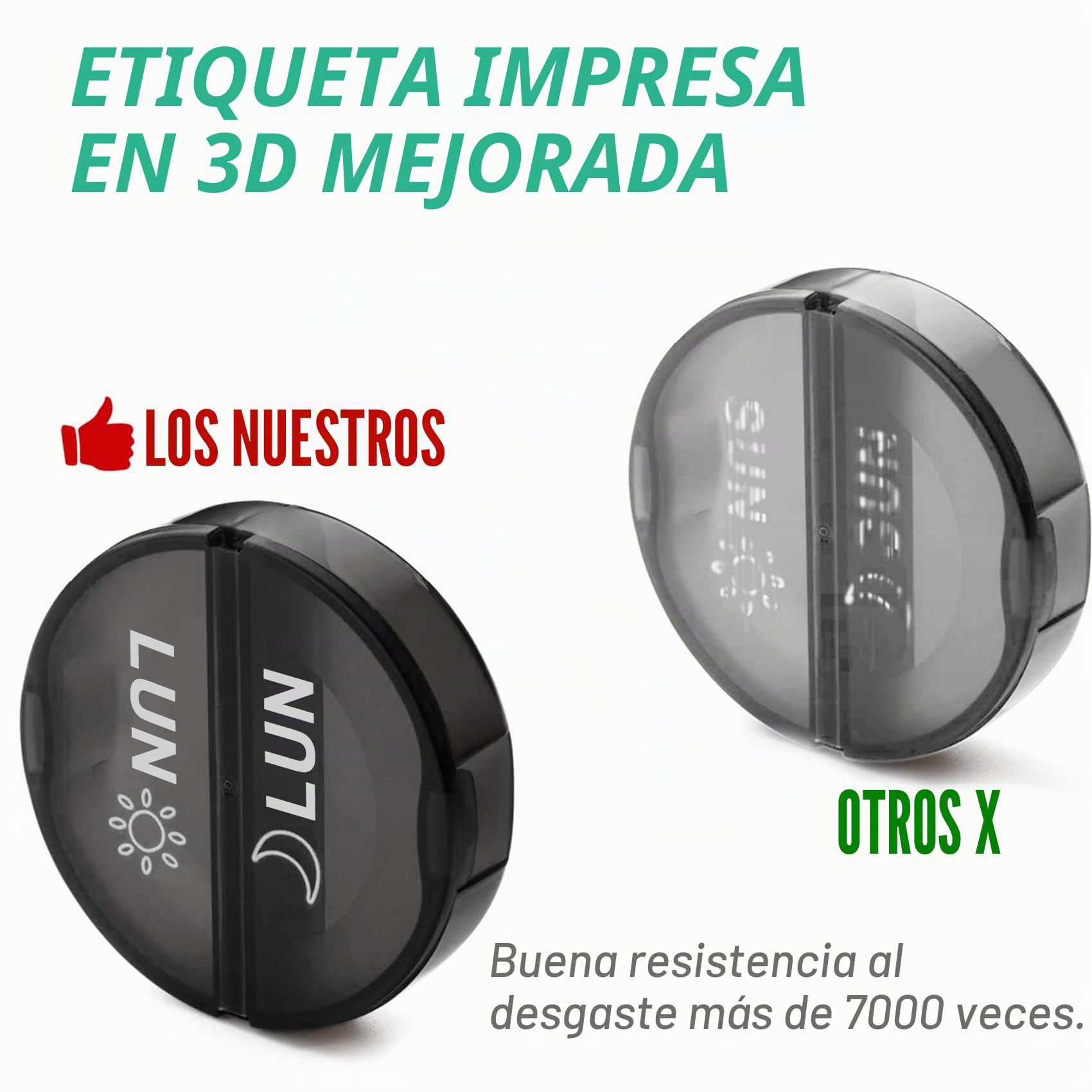 Pastillero Semanal 2 Tomas, pastillero diario 7 Dias XL grande pastillero con 14 Compartimentos pastillero viaje Español con organizador para vitaminas, aceites de pescado (Negro)