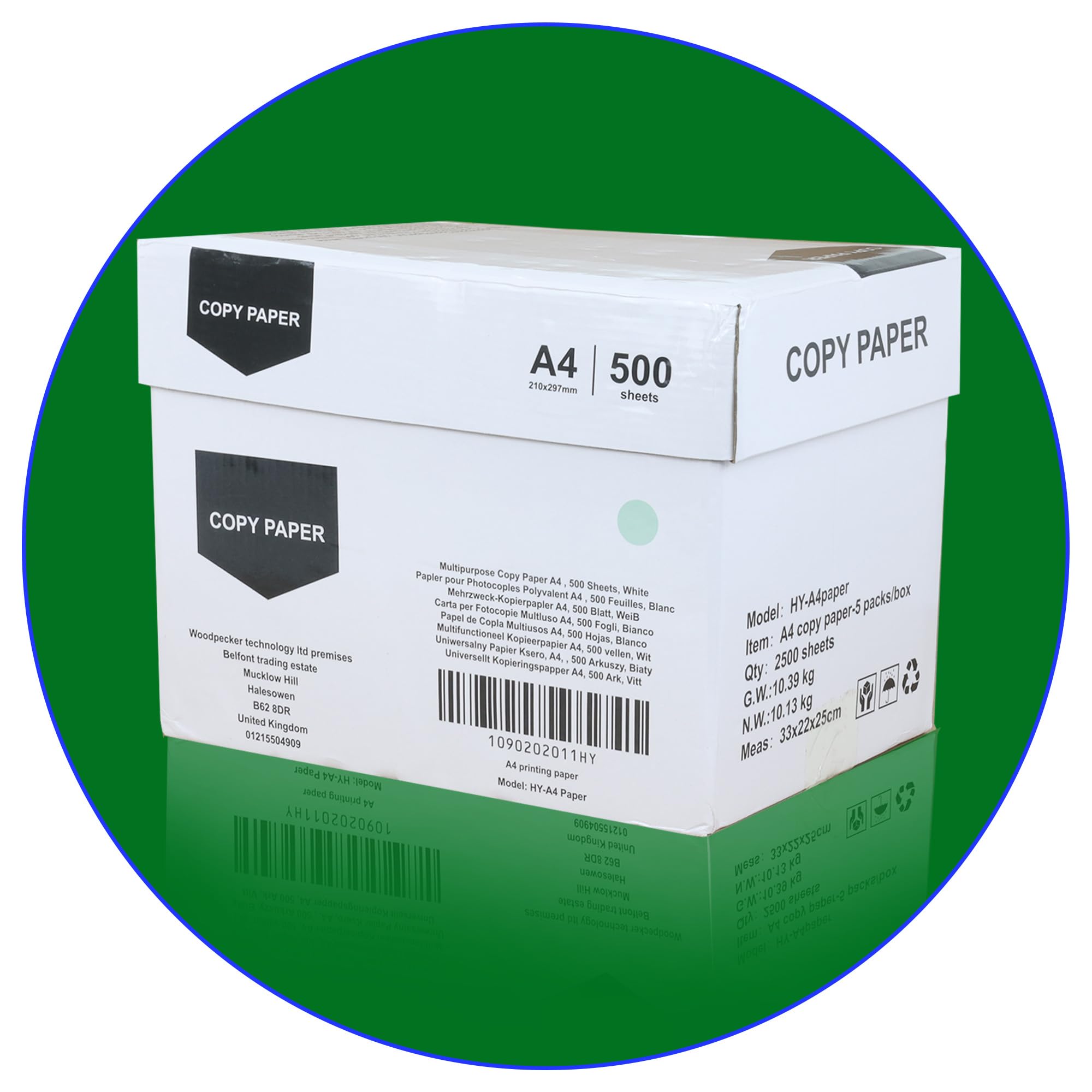 Professional A4 Paper 80gsm | Printer Paper A4 White High Brightness, 5-Pack (2500 Sheets) | Superior Plain Paper for Laser & Inkjet, Eco-Friendly