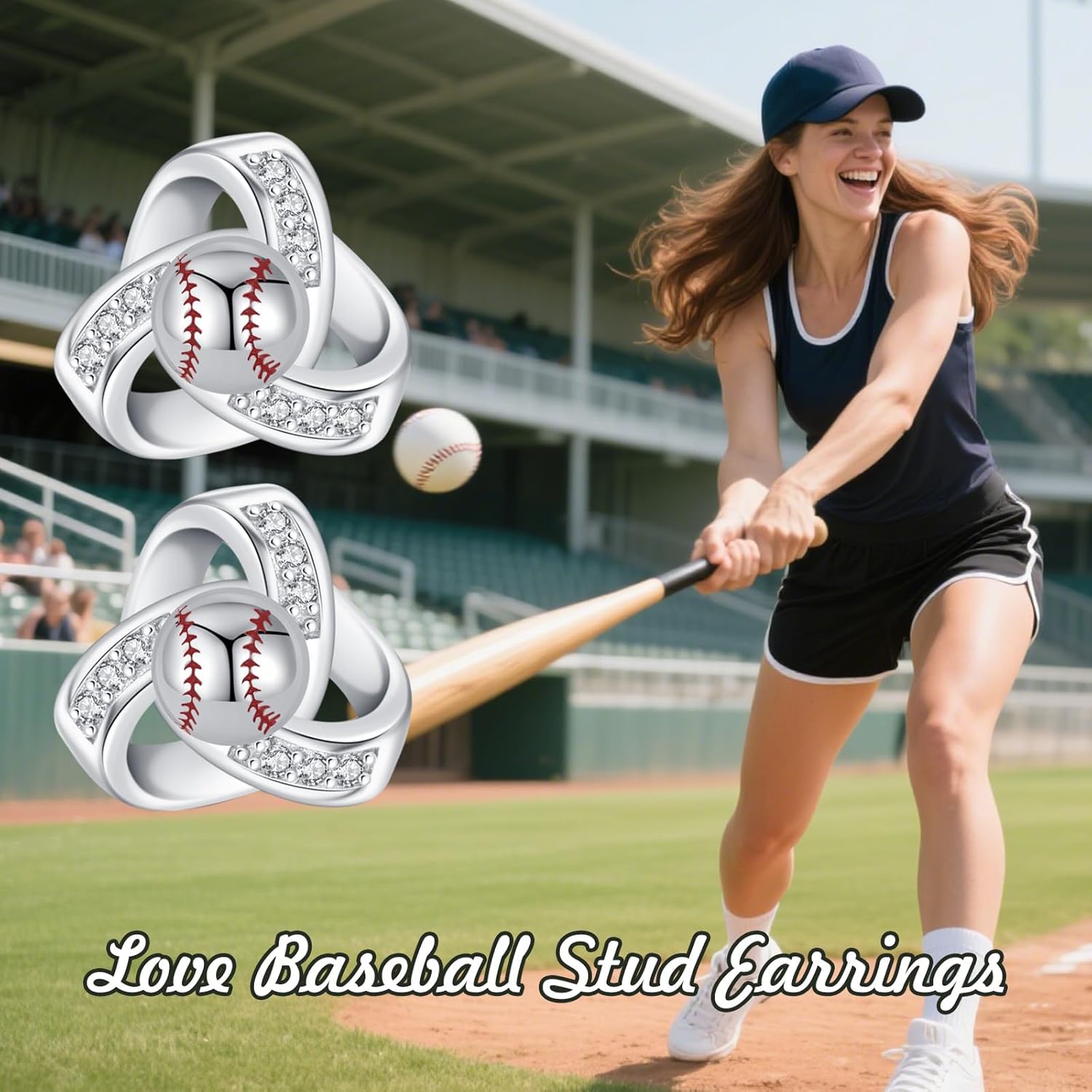 Baseball/Softball/Soccer/Pickleball Earrings 925 Sterling Silver Sport Stud Earrings Sport Jewelry Gifts for Women Lover Player - Image 7