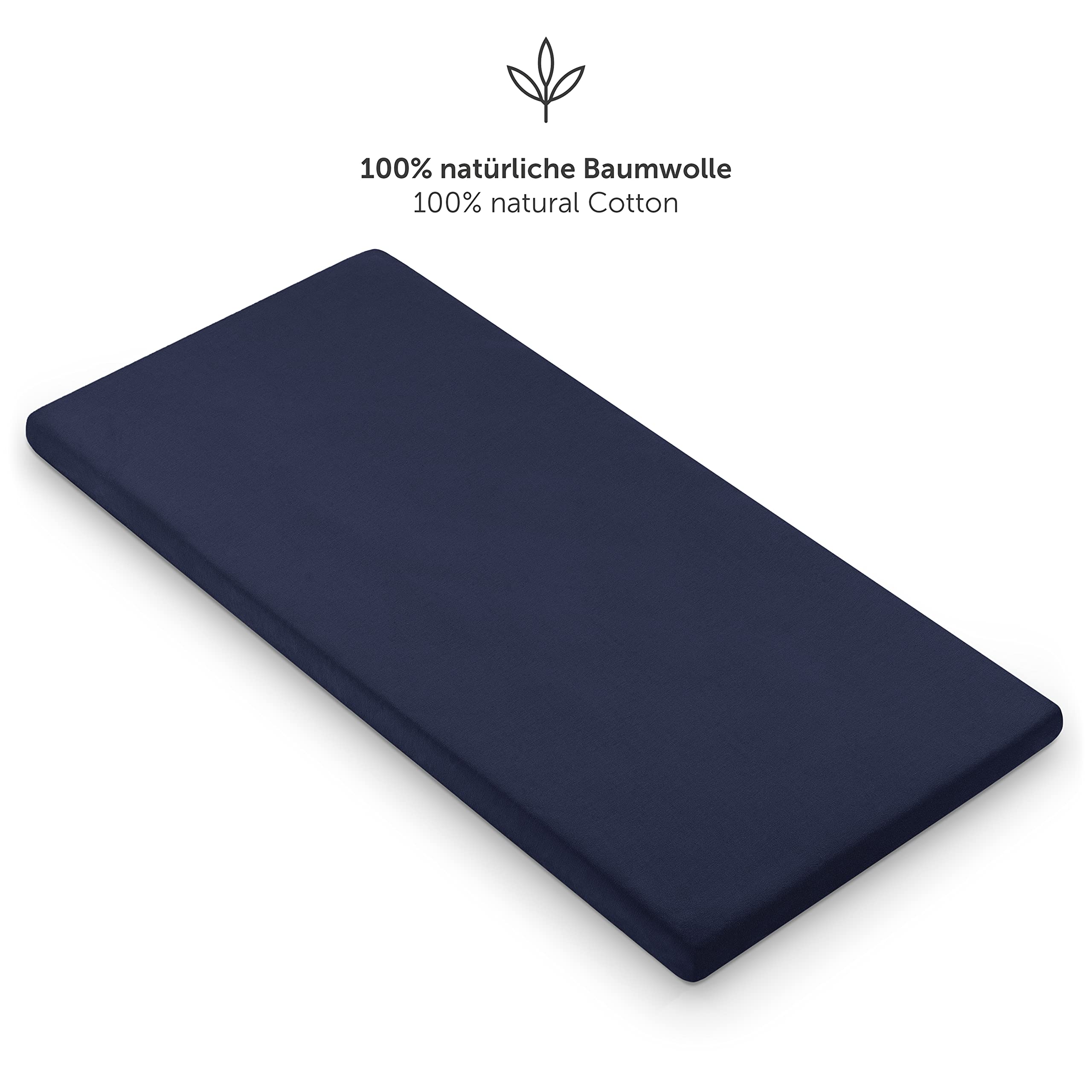 Laleni Lenzuola Culla Neonato - Lenzuola Lettino - Lenzuola Carrozzina Neonato - Coprimaterasso Culla con Angoli Elastici - Coprimaterasso Lettino 100% Cotone 135gsm - Blu Oceano - Culla 40x90cm