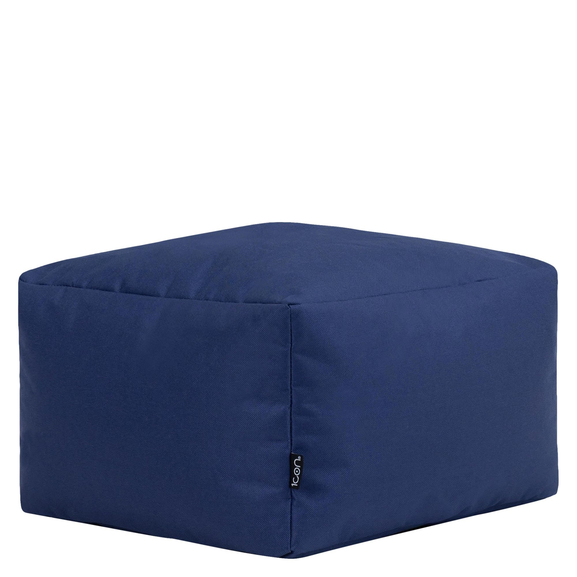 Bean Bag Bazaar Amara Bean Bag Outdoor Footstool, Navy Blue, 40cm x 24cm, Bean Bag with Filling Included, Garden Footstool, Foot Stool, Outdoor Pouffe — image 1