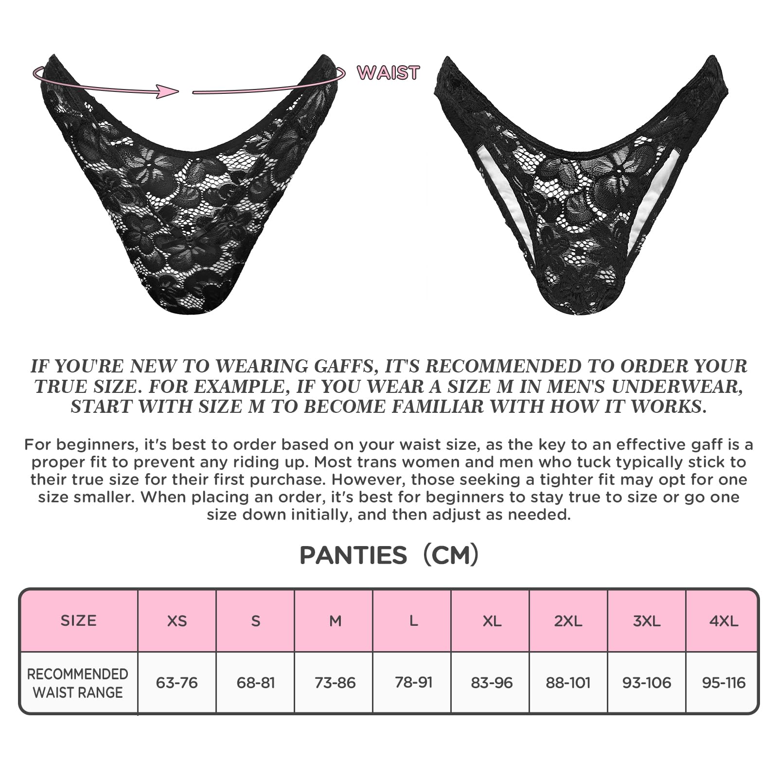 LittleForBig Unisex Hipster Slip Mesh Blume Tanga Höschen Mesh Shaping Tucking Gaff Höschen für Sissies Crossdresser Transgender Individuen
