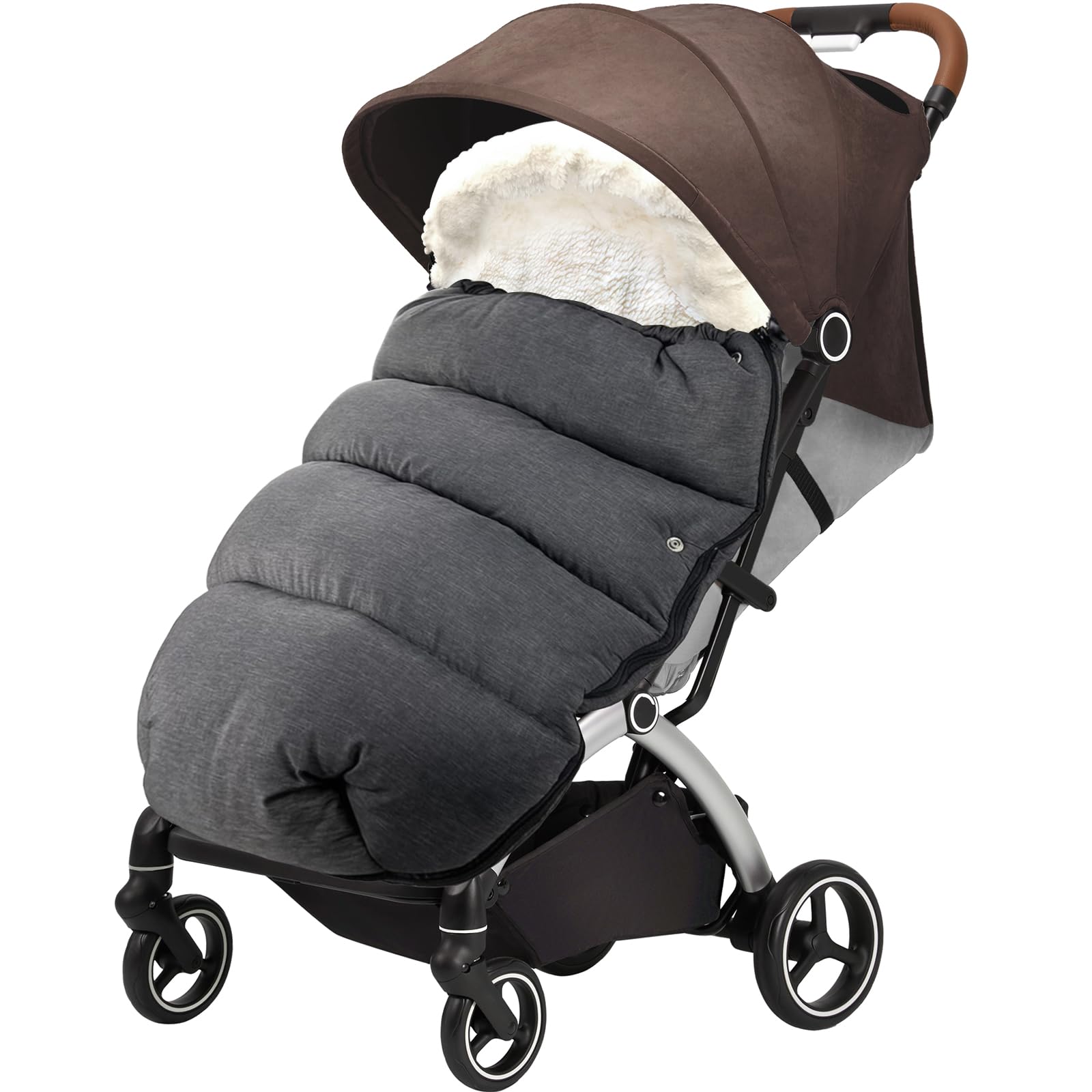 auvstar Universelle Chancelière pour Poussette,Chanceliere Bebe Poussette,d'hiver Imperméable À l'eau Coupe-Vent Froid Détachable Chanceliere Universelle pour Poussette