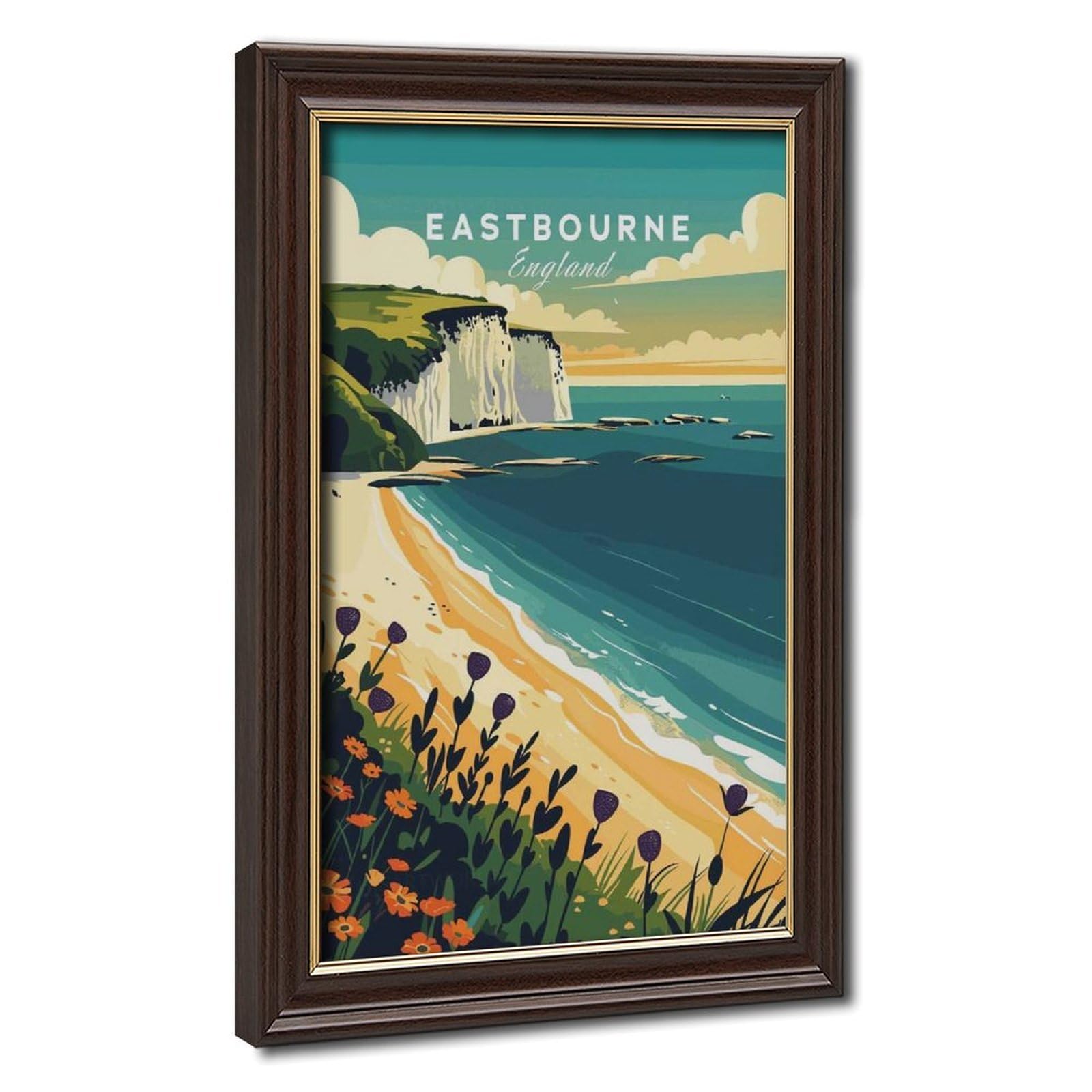 Bareronor Mokume Gane Frame-Style Eastbourne Canvas Poster For Living Room Decor Gift
