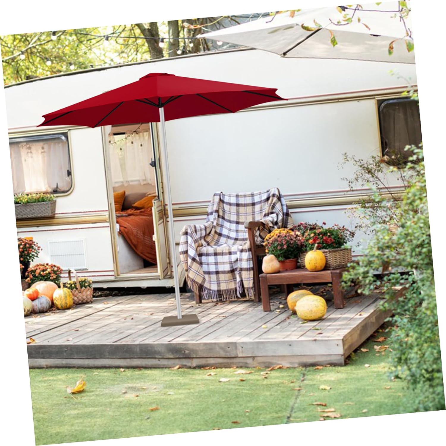 Parasol Fabric Replacement 2.3m Diameter Patio Umbrella Canopy Rainproof Easy Installation Suitable for Gardens Terraces and Beaches