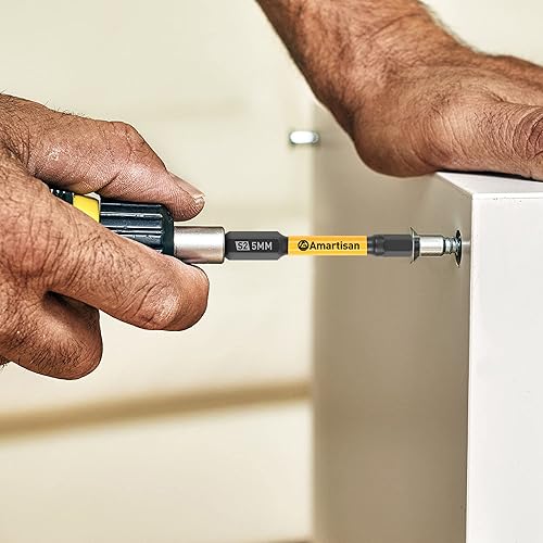 Miniatura 15 de Amartisan - Juego de 20 brocas hexagonales de cabeza hexagonal, juego de brocas métricas y hexagonales de acero SAE S2, puntas magnéticas, 6.35 cm