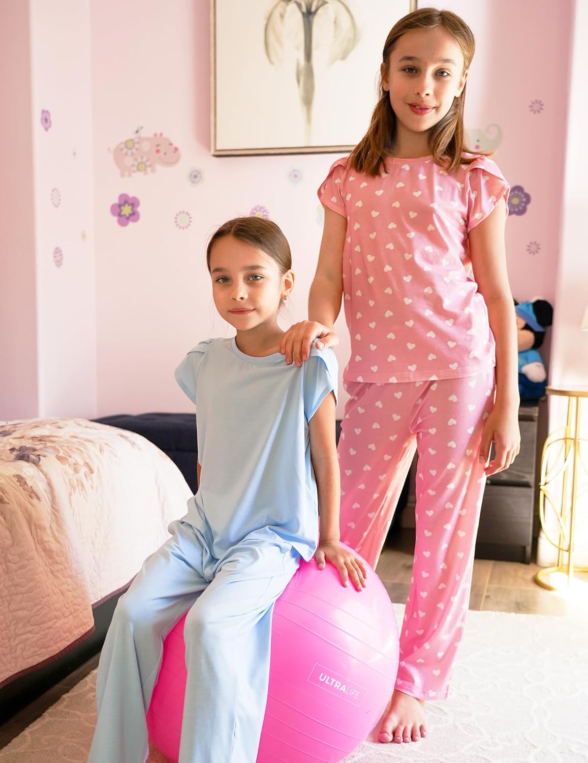 Arshiner Pajamas for Girls Short Sleeve Long Pants Pjs Cute Soft Sleepwear Lounge Sets - Image 6