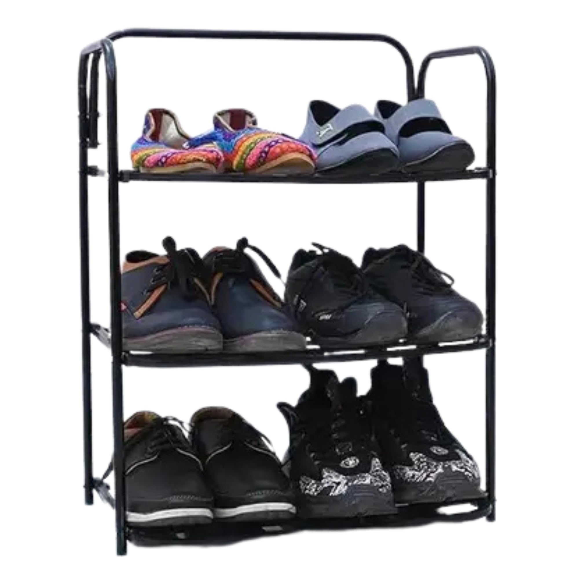 Shoe Rack – 3-Layer DIY Metal Shoe Rack with Plastic Connectors | Durable Black Shoe Organizer for Home, Entryway & Closet | Space-Saving Shoe Storage Rack (3 Shelves)-image-26
