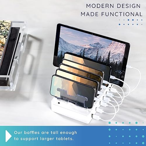 Miniatura 8 de Estación de carga para varios dispositivos, (6 puertos USB, incluye cables cortos)