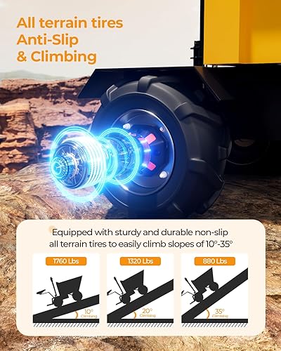 Miniatura 5 de [Volcado hidráulico eléctrico] Carretilla Arczorix Carretilla utilitaria 60 V 20 Ah 2000 W Capacidad 2205 libras con descarga de elevación y bajada