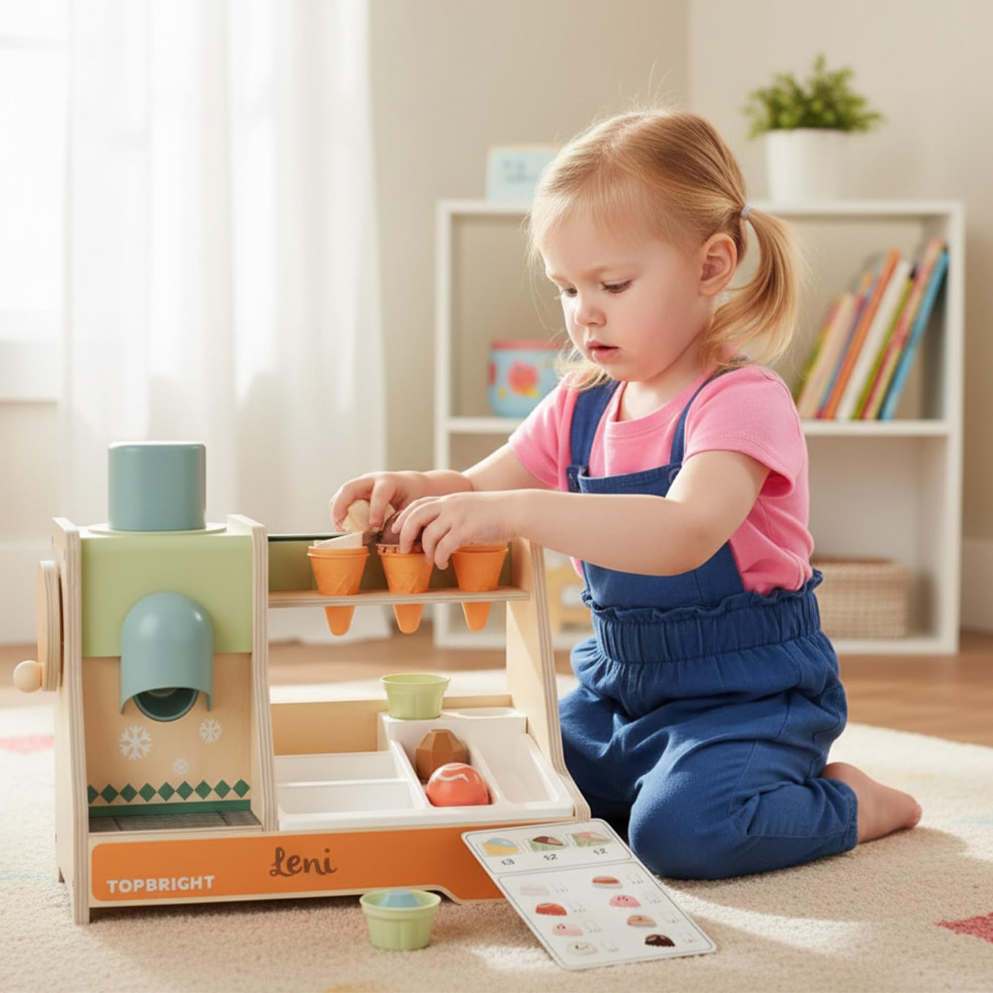 Personalizzabile Gelateria in legno “Negozio di Gelati” – Gioco del negozio & gioco di ruolo – per bambini dai 3 anni in su – personalizzato con nome – TOPBRIGHT