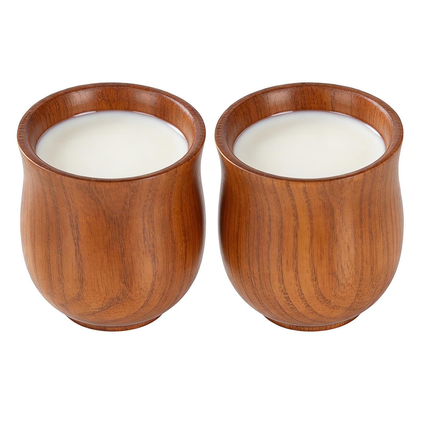 Vasos de madera térmicos para no quemarte con el café o té juego de 2 vintage