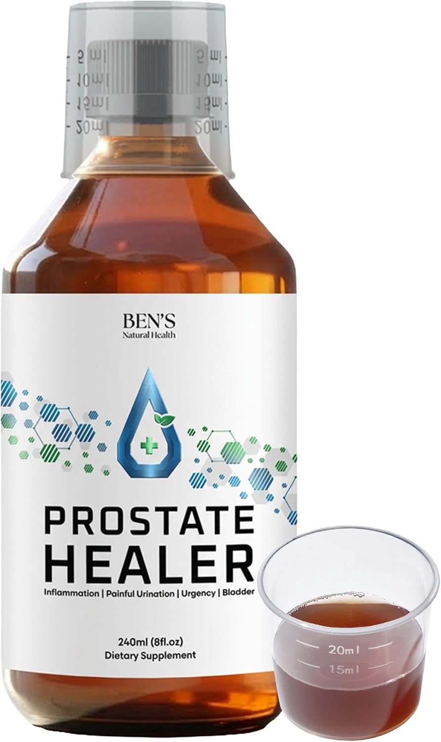 Ben's Natural Health Prostate Healer, Herbal Liquid Tincture for Prostate Support, Urinary Flow, and Bladder Health, 8 Fl Oz, 3 Pack