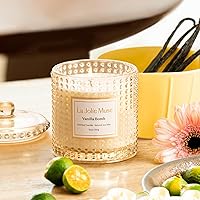 Vista 3 de LA JOLIE MUSE Vela de vainilla con bomba de vainilla, ralladura de limón y pachulí, cera de soja natural de 10 onzas, 55 horas de combustión limpia