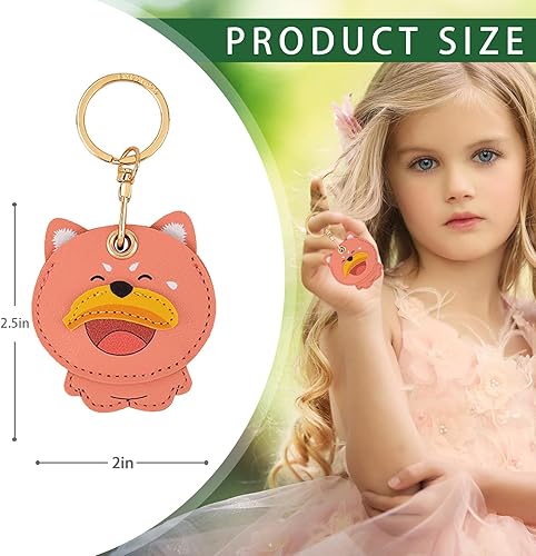 Miniatura 288 de Funda de cuero compatible con Apple AirTag, rastreador de llavero GPS Airtag con llavero, cubierta protectora antiarañazos para AirTag