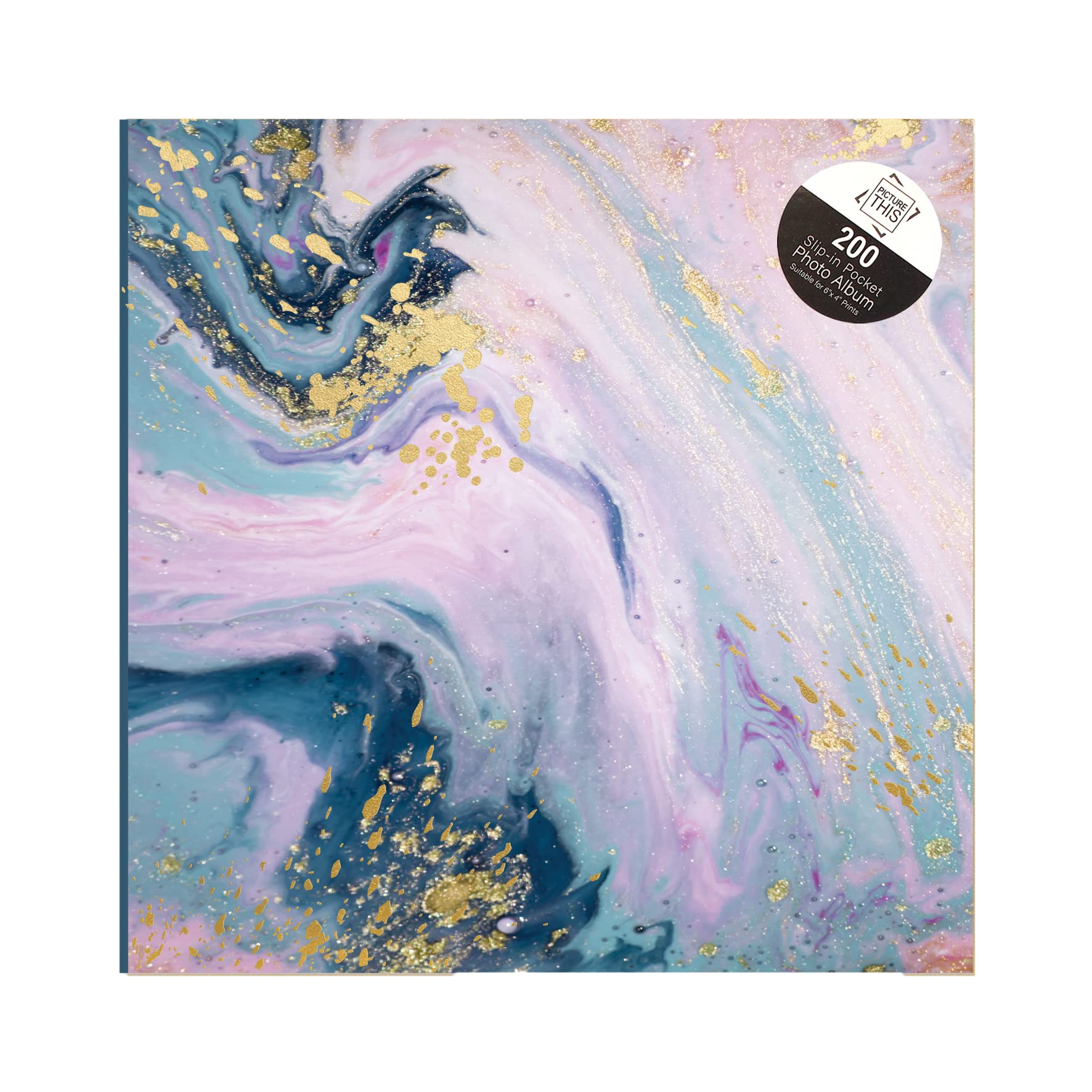M1SS Abstract Marble Swirl Photo Album 200 Slip-in Pockets of 6x4 Inch (10x15cm) with Memo Writing Space/Section Next to Every Photograph Memories Picture Album Memory Book Photo Collection Wedding