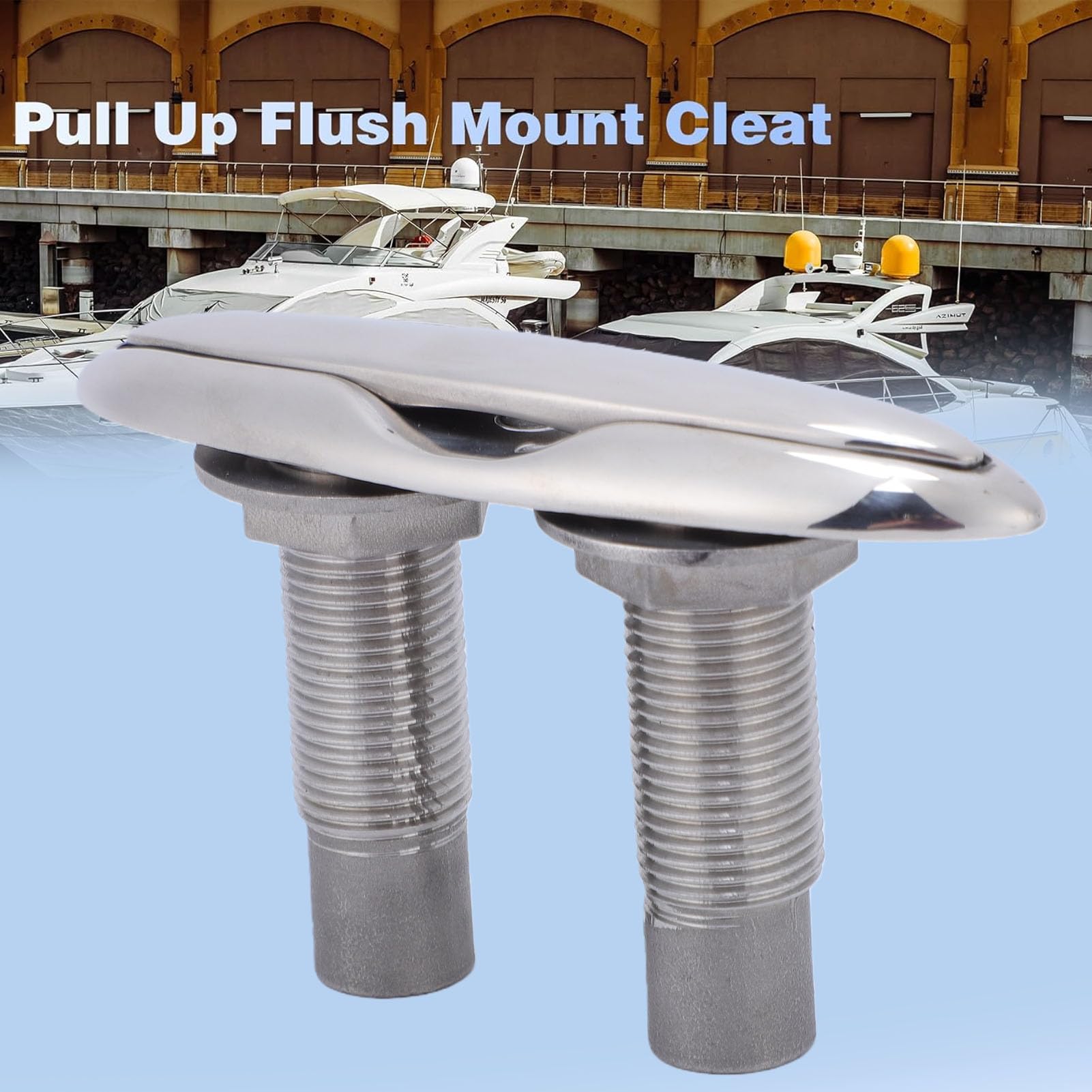 Pull-Up-Bootsklampen, 5-Zoll-einziehbare Pop-Up-Klampe, bündige Montage, Deckklampe für Yachten, Kajaks, Edelstahl 316 in Marinequalität, hochglanzpoliert