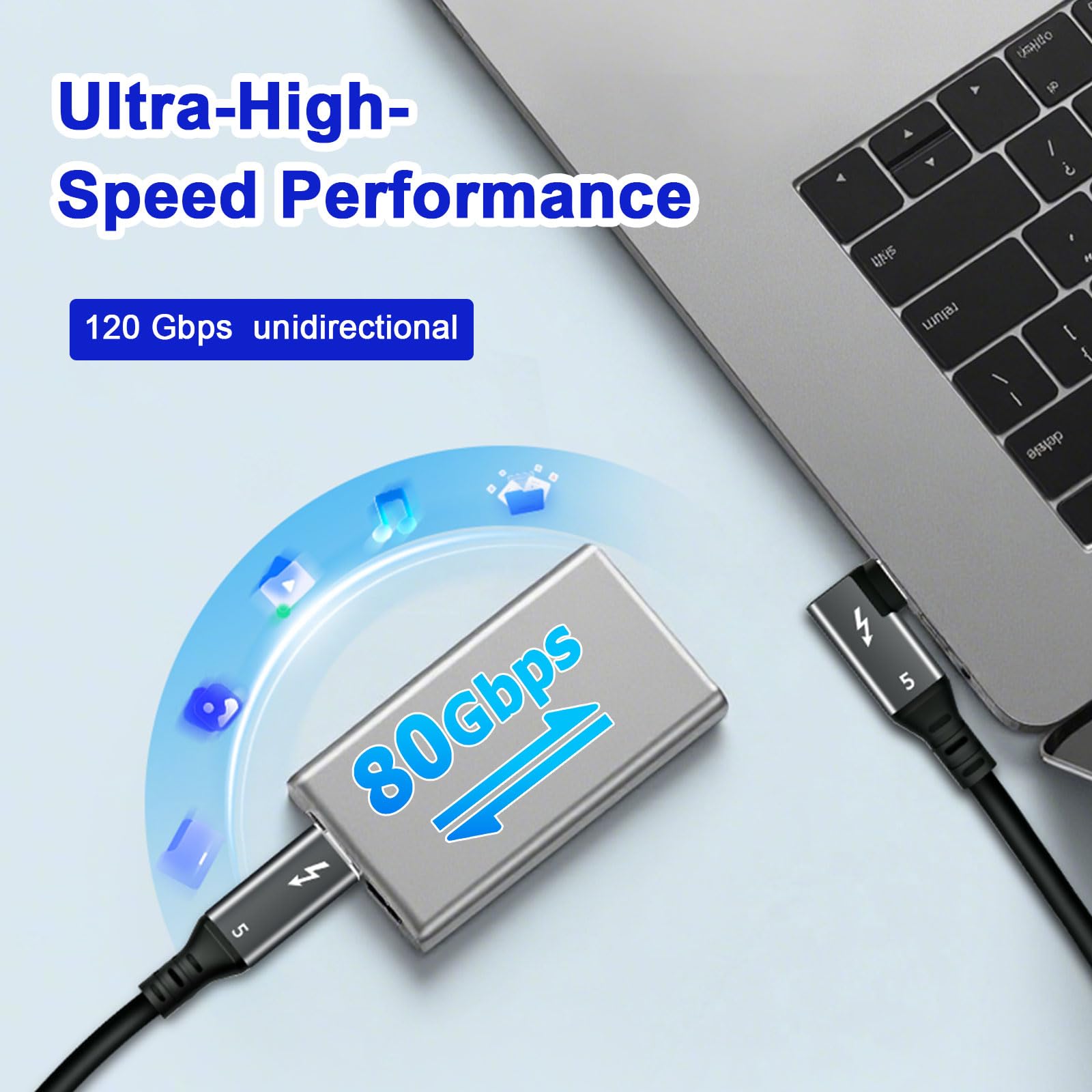Kabel USB C Thunderbolt 5 Apple 80-120 Gb/s 8K 60 Hz 240 W 1,5 m