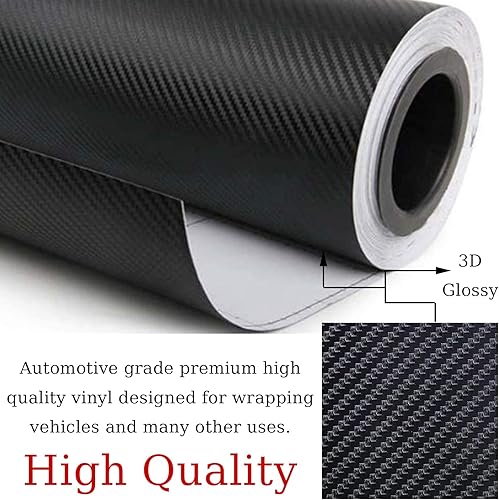 Miniatura 2 de STEVE YIWU - Envoltura de vinilo 3D de fibra de carbono 3D, calcomanías autoadhesivas de fibra de carbono para decoración con cuchillo y raspador de