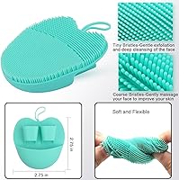 Vista 2 de INNERNEED Juego de cepillos de limpieza facial de silicona suave, almohadilla exfoliante suave y masajeadora, diseño antideslizante para eliminación