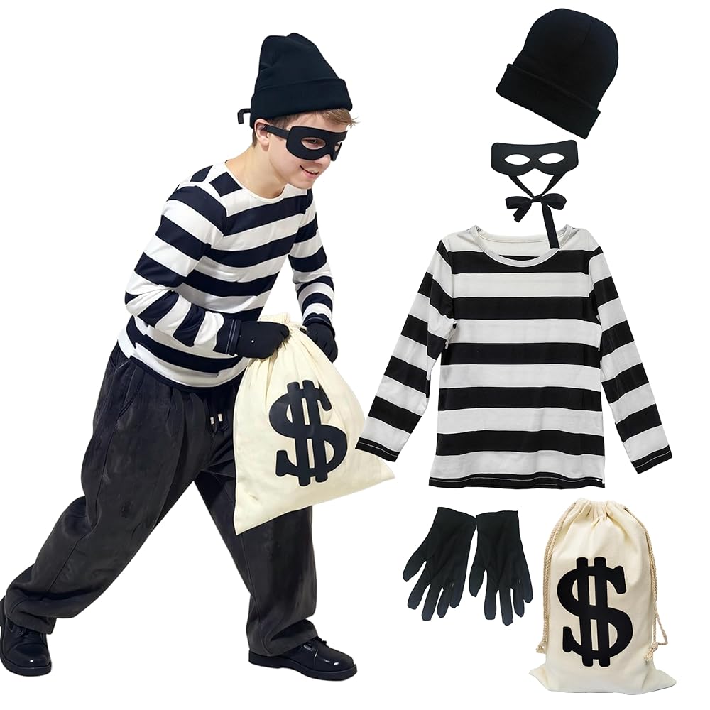 Amazon.com: Eylola Kid's Robber Costume Set Cosplay Thief
