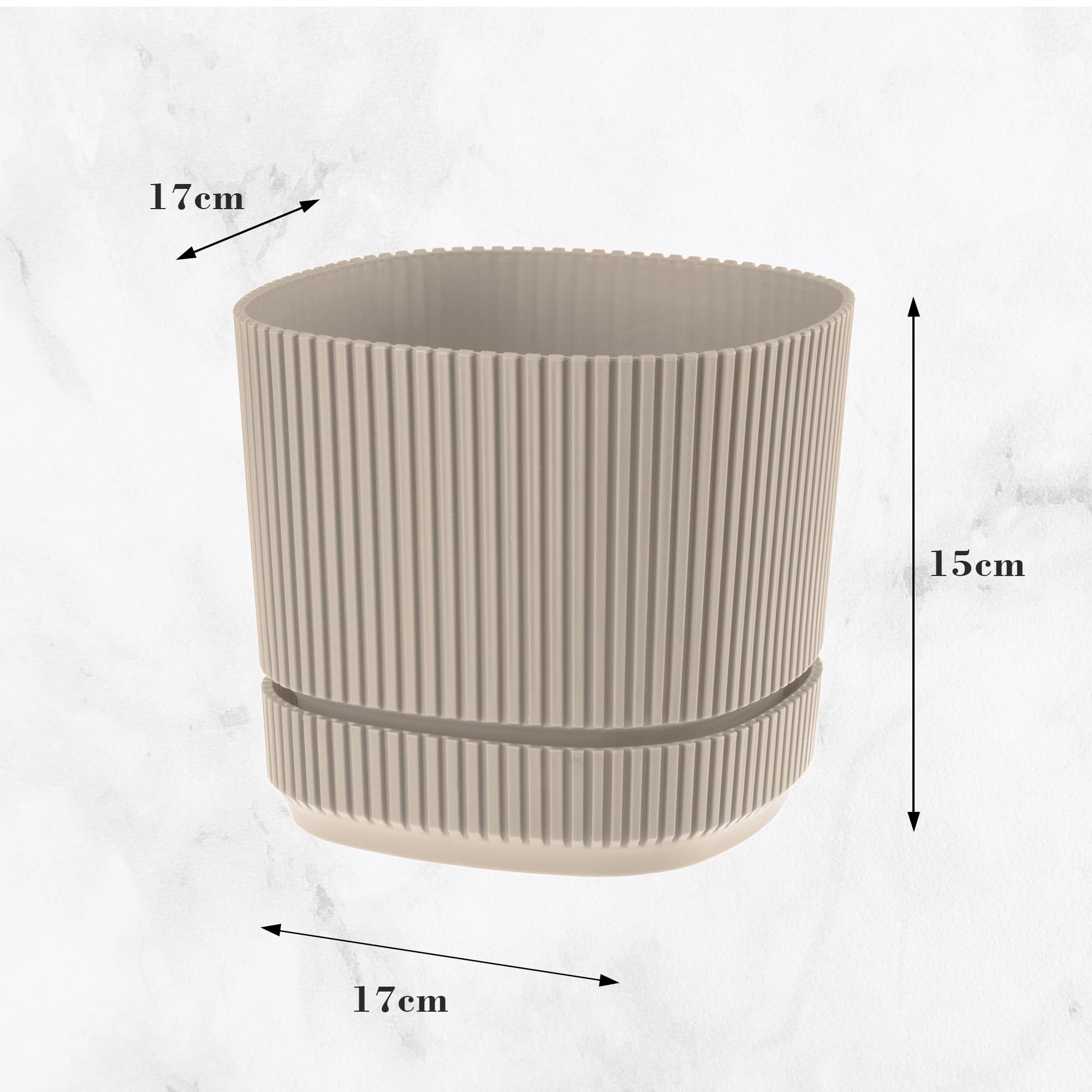 VERDENIA PERA Pot De Fleurs Avec Soucoupes Spéciales, Léger