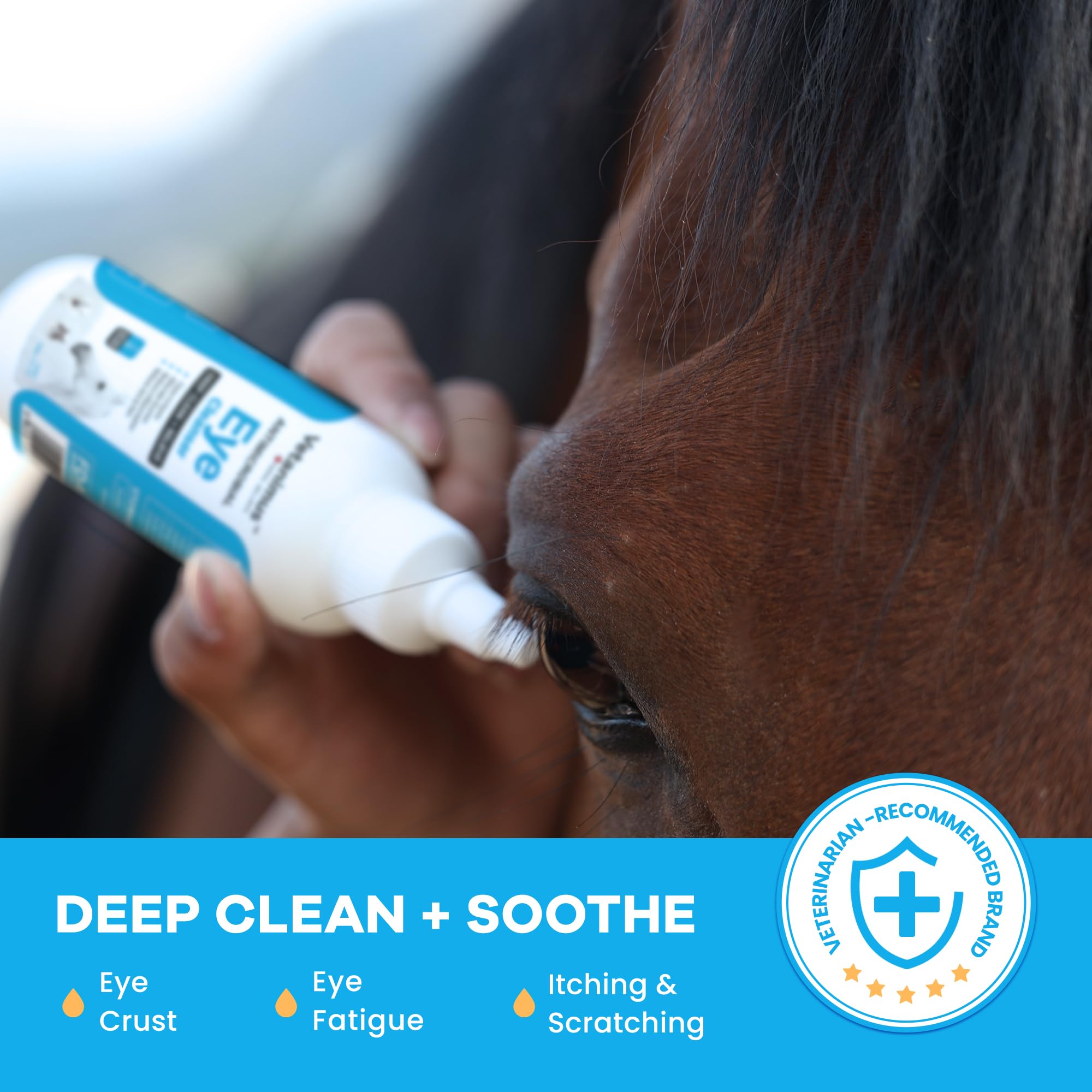 Vetanimus Eye Cleanser 150ml/5 fl.oz for Horses and Ponies Deeply Cleans Foreign Particles Moisturizing Eye Cleanser 1 Bottle