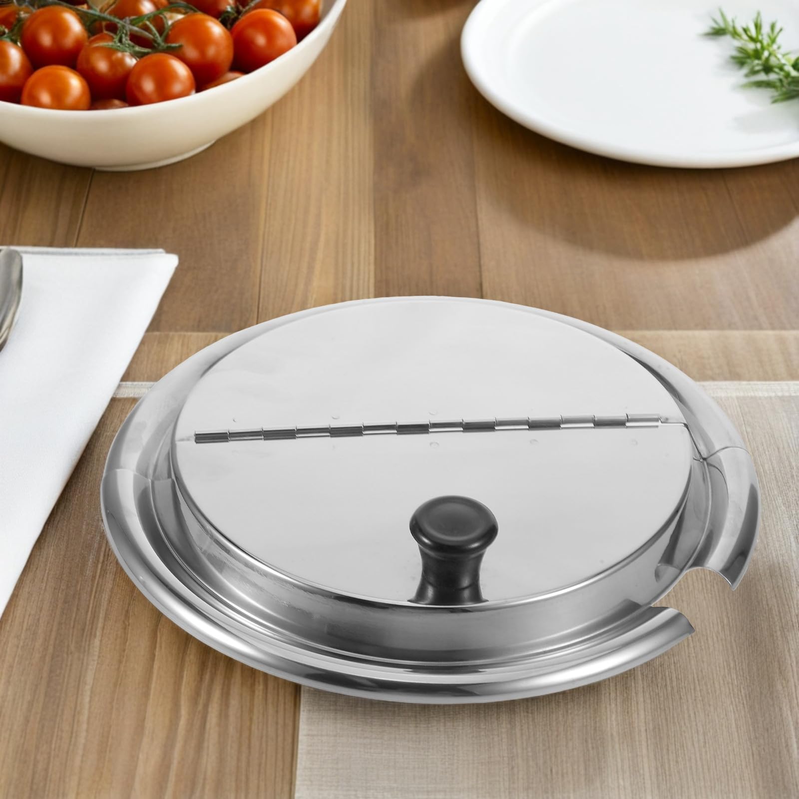 Tapa de Sartén de Acero Inoxidable Asa, Diseño Profundo y Grueso, para Ollas y Sartenes, Adecuado para Freír y Cocinar al Vapor, Diámetro 25cm
