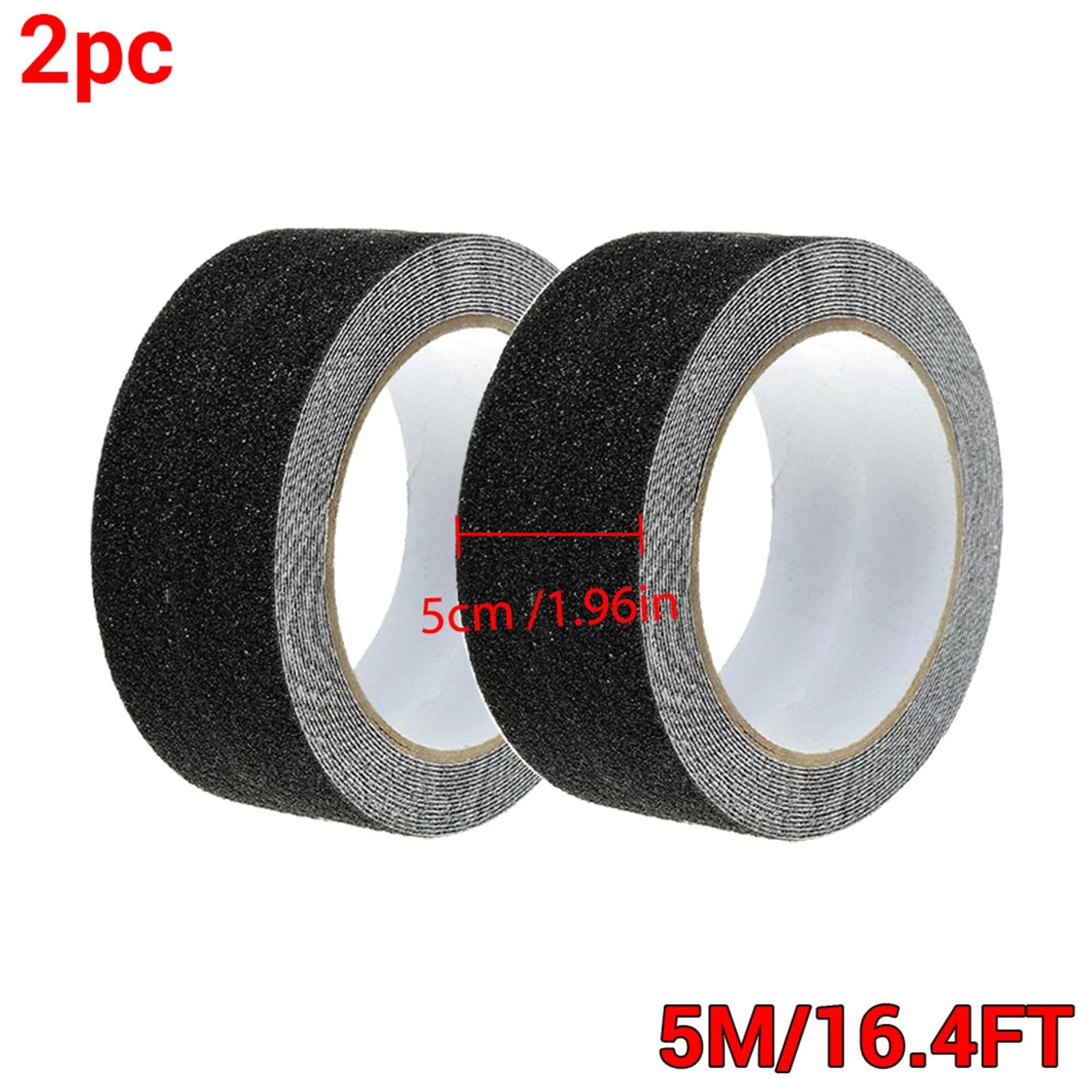 Kantenschutz Gummi Anti-Rutsch-Klebeband, schwarzer Griff for Treppen, Treppenstufen, nicht for den Außenbereich/Innenbereich geeignet(2pcs 5cm)