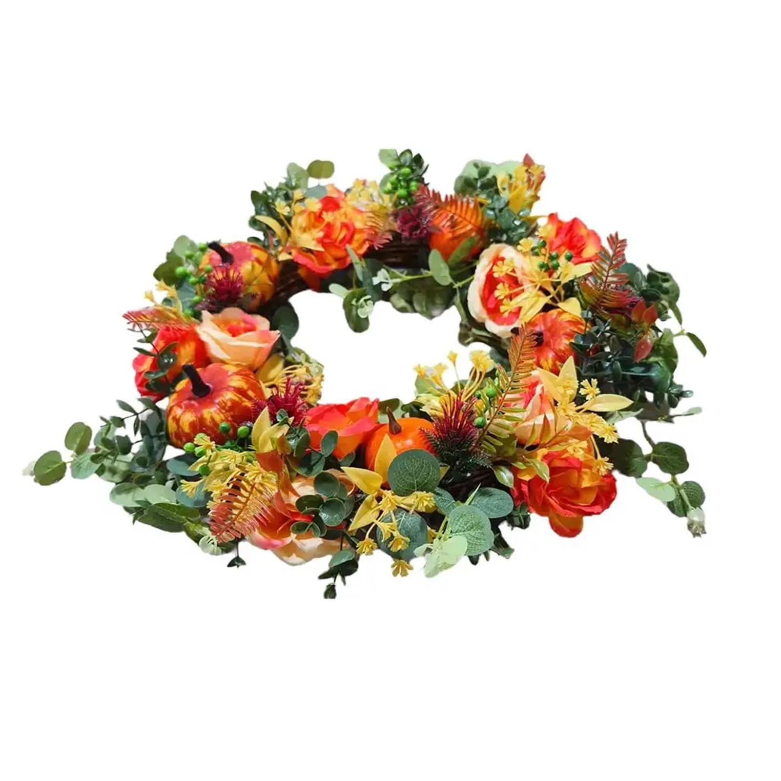 Türkranz Kranz Front Tür Herbst Pfingstrose Kürbis Sonnenblume Dekoration Bauernhaus Home Festival Feier Dekor Zur Dekoration(50CM)