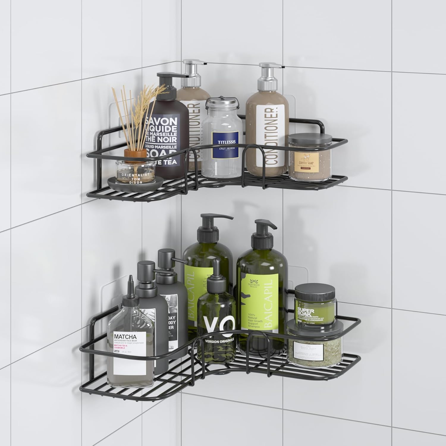 Omphoo Self-Adhesive Bathroom Shelf for Wall, Corner Shelf, Bathroom Corner Shelf for Wall, and Bathroom Fittings - Organizer for Bathroom Accessories and Shampoo Holder with Wall Adhesive (Pack of 1) (B0DHS7RG6K) Amazon Price History, Amazon Price Tracker