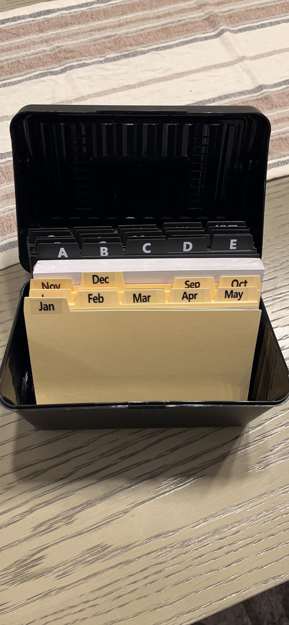5/mo Finance Black Index Card Holder 4x6 Index Card Box With