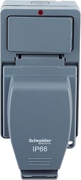 Schneider Electric Lisse Weatherproof IP66 1 gang switched 13A Socket External Switch - LWP3010E