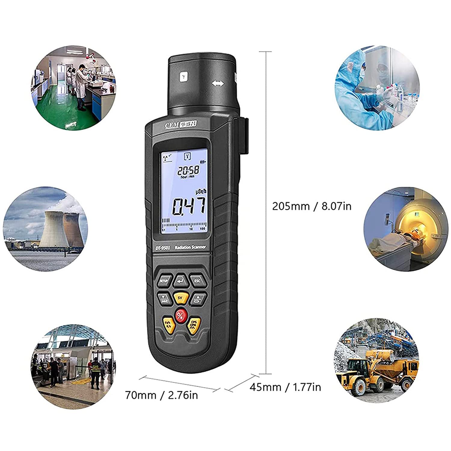 Amazon.co.jp: ガイガーカウンター放射線検出器、周囲放射線α、β、γ、χ