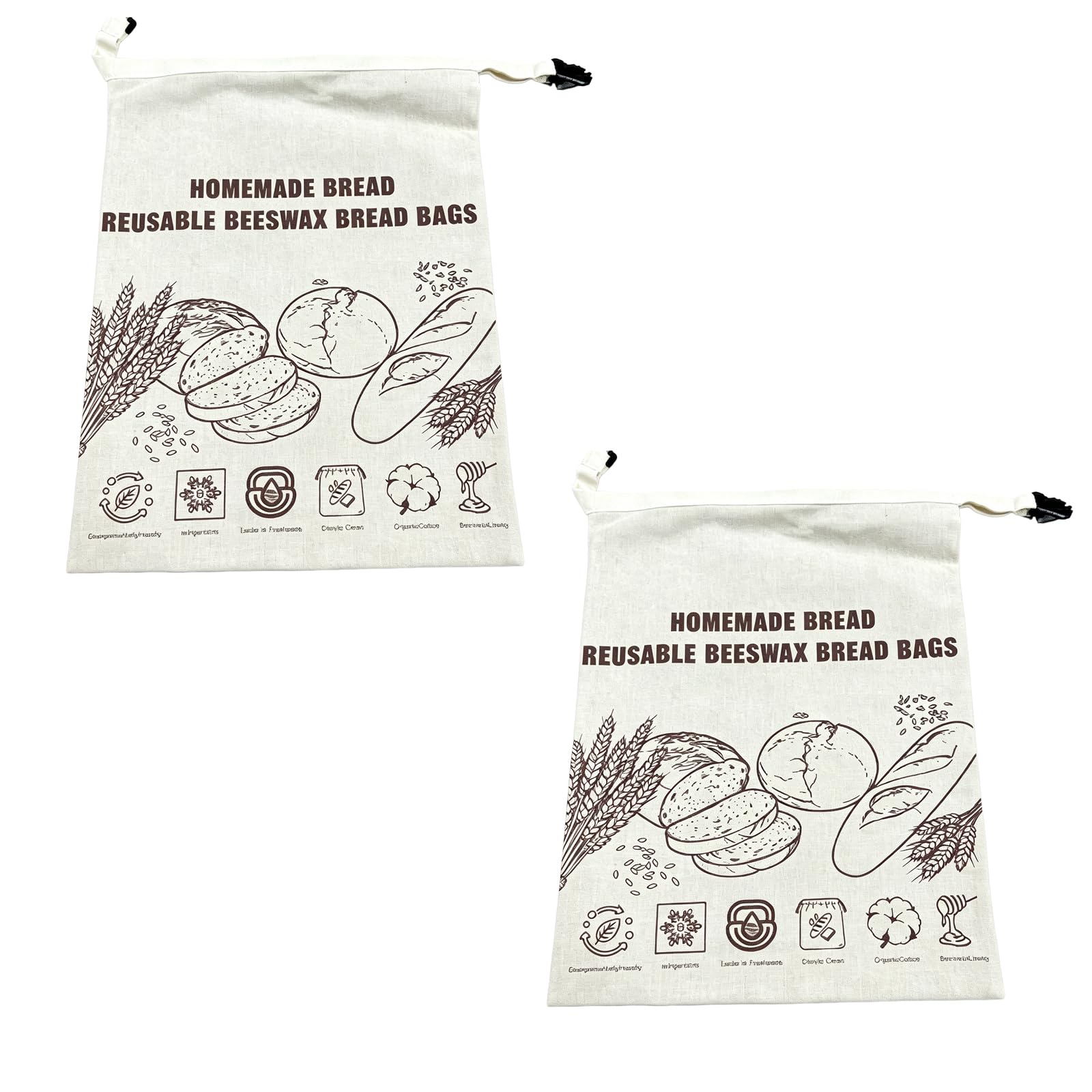 PANGBOER Home Baking Bread Keeper Cotton Fabric 33 X 43 Cm Storage Bag for Counter Cupboard Everyday Organization Use Bread Keeper Bag Cotton Pouch Kitchen Loaf Storage