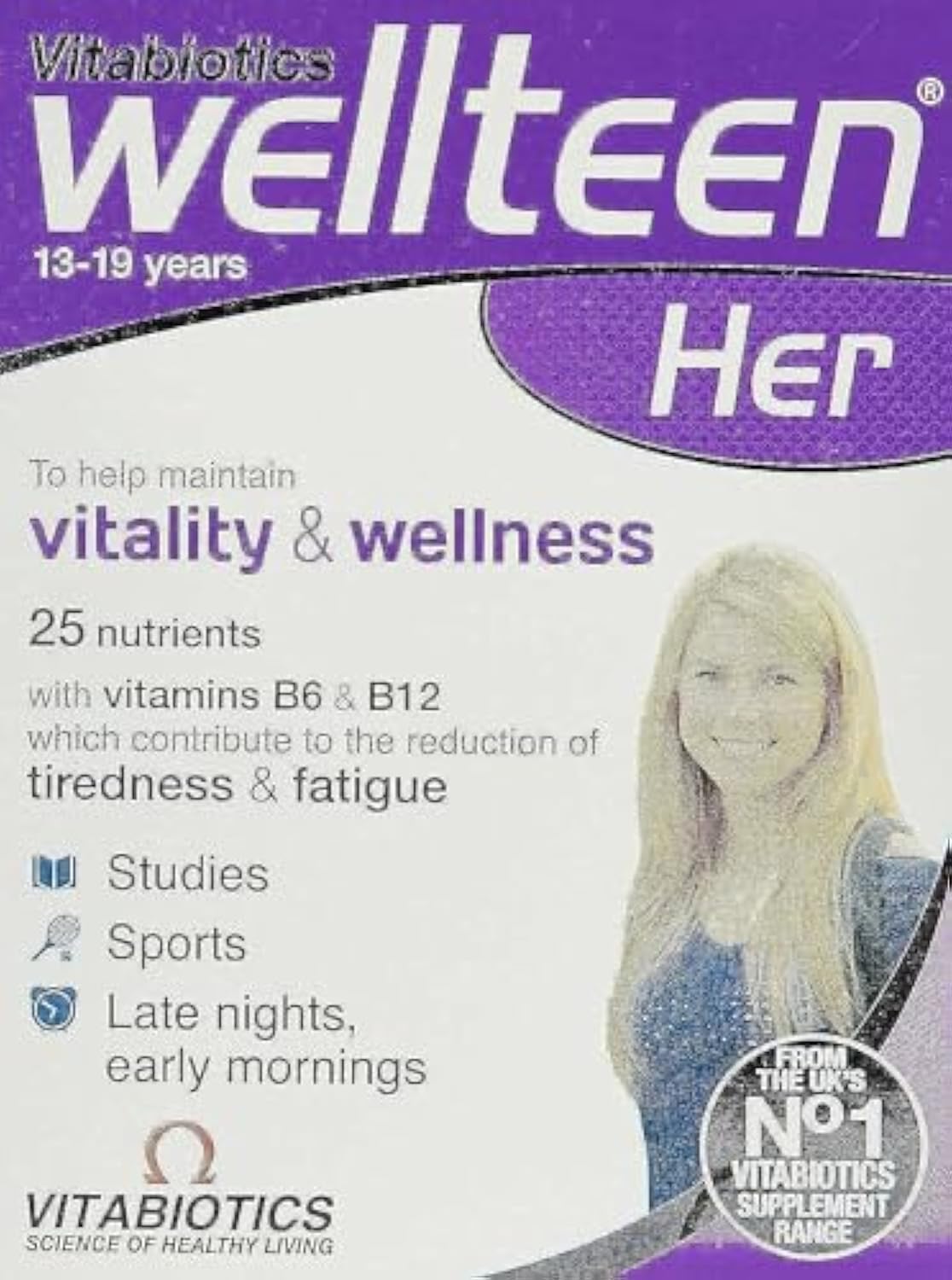 Wellteen Her - Nutritional Support for Teenagers and Young Women Ages 13-19 - 30 Tablets
