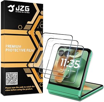 JZG 3 Pack for Motorola Razr 2025 / Razr 2024 Screen Protector Tempered Glass, No Camera Lens Protector, Touch Sensitive, Anti-Shock, Bubble Free, Case Friendly