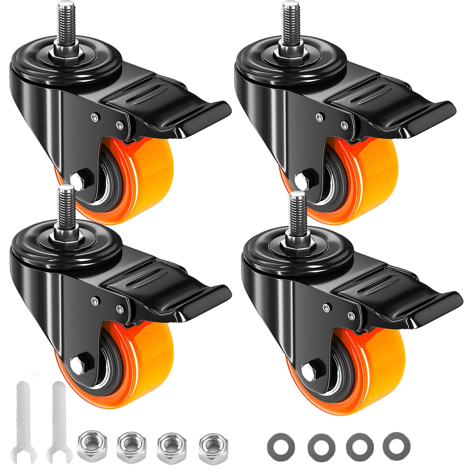 Heavy Duty 4 Inch Stem Casters - Set of 4 -17 Heavy Duty 4 Inch Stem Casters - Set of 4 -17