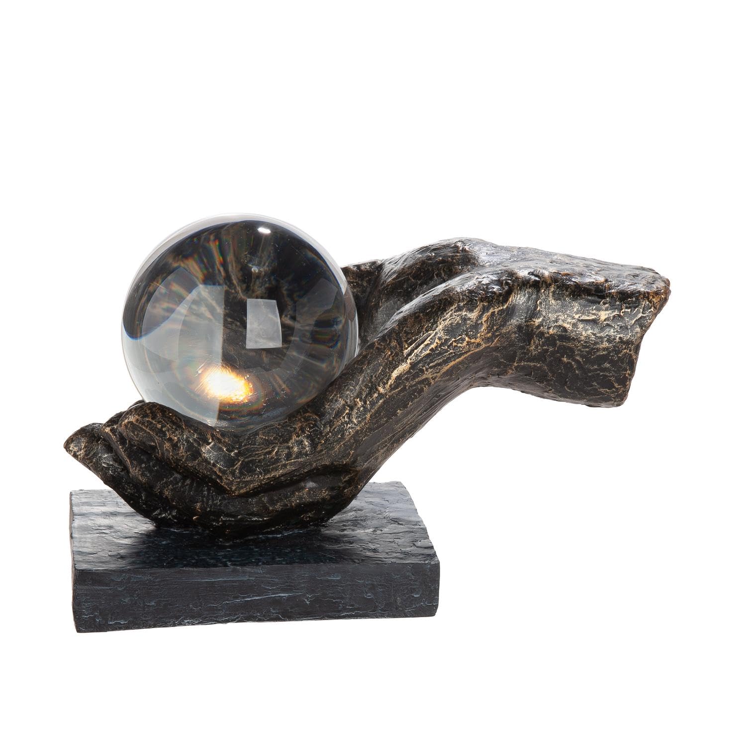 GILDE Skulptur Erkenntnis Hand mit Kugel - Kunstharz