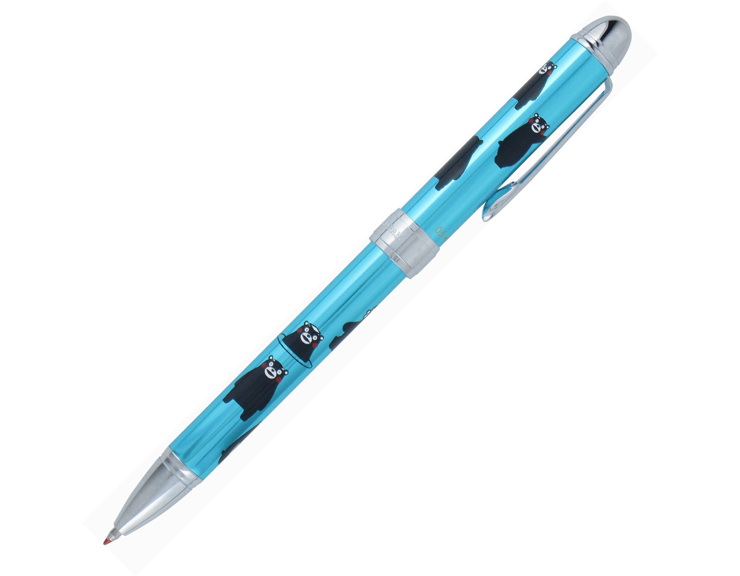 Sailor 16-8378-244 Fountain Pen, Multi-Functional Pen, 2 Colors + Sharp Yumi Maki-Ei, Kumamon, Metal Blue