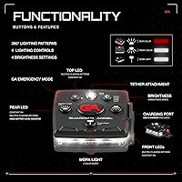 Vista 5 de Guardian Angel, Micro Series - Luces de seguridad, (Frente completamente blanco y parte trasera roja) Linterna LED recargable, magnética