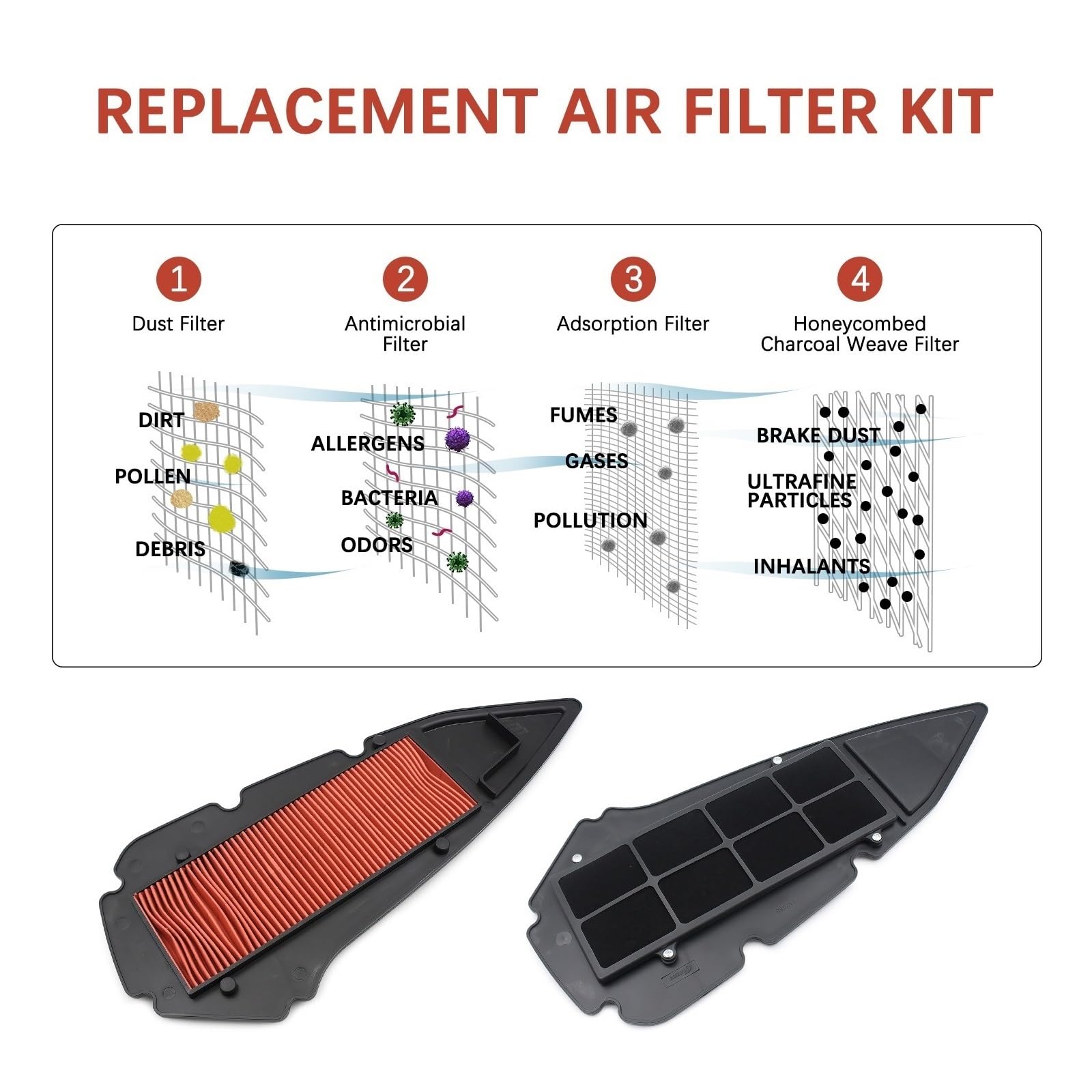 Filtro Aire Motocicleta Elemento De Filtro Aceite Aire para Motocicleta, Esponja Limpiadora Admisión para Zontes ZT368E ZT368D ZT368M ZT368G ZT368K 368E 368D 368M 368G 368K